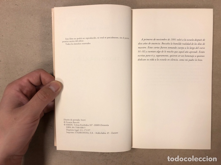 Libros de segunda mano: TROZOS DE ESCUELA. FERM&Iacute;N BARCEL&Oacute;. ED. EREIN 1997. - Foto 3
