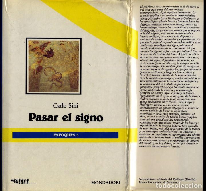 Libros de segunda mano: SINI, Carlo.  Pasar el signo. 1989. - Foto 1