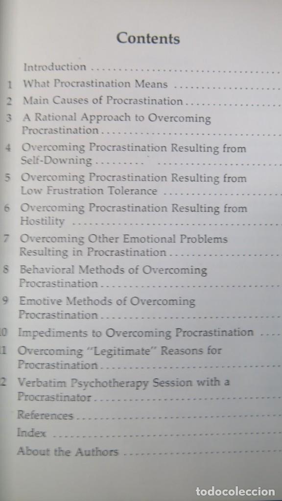 Libros de segunda mano: OVERCOMING PROCRASTINATION. ALBERT ELLIS. WILLIAM J. KNAUS - Foto 2