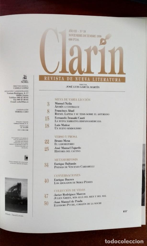 Libros de segunda mano: CLAR&Iacute;N REVISTA LITERATURA N&ordm;18 - Foto 2