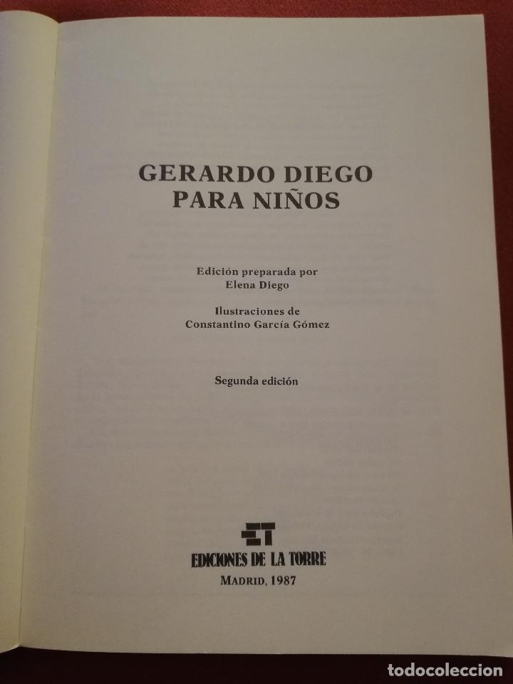 Libros de segunda mano: GERARDO DIEGO PARA NI&Ntilde;OS (EDICIONES DE LA TORRE) - Foto 2