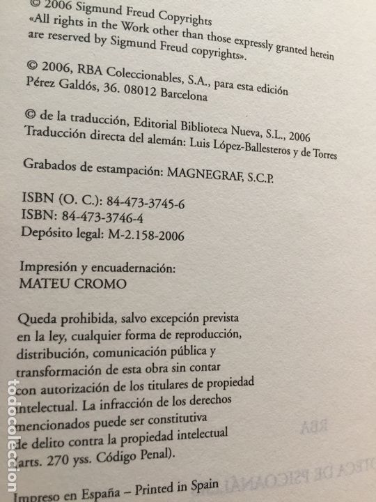 Libros de segunda mano: SIGMUND FREUD, OBRAS COMPLETAS TOMO 1 - Foto 3