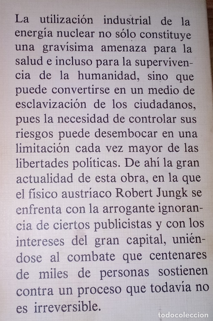 Libros de segunda mano: ROBERT JUNGK - EL ESTADO NUCLEAR - CR&Iacute;TICA, 1979 - Foto 2