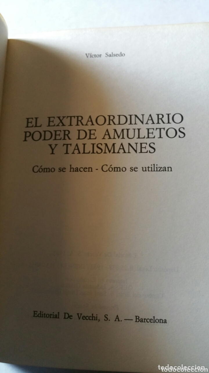 Libros de segunda mano: El extraordinario poder de amuletos y talismanes. V&iacute;ctor Salsedo,editorial de vecchi,1983. - Foto 4