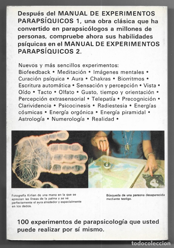 Libros de segunda mano: Manual de experimentos paraps&iacute;quicos. 2 - Foto 2