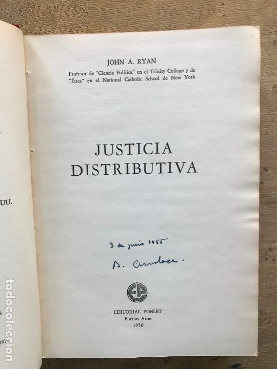 Livres d'occasion: JUSTICIA DISTRIBUTIVA. JOHN A. RYAN.