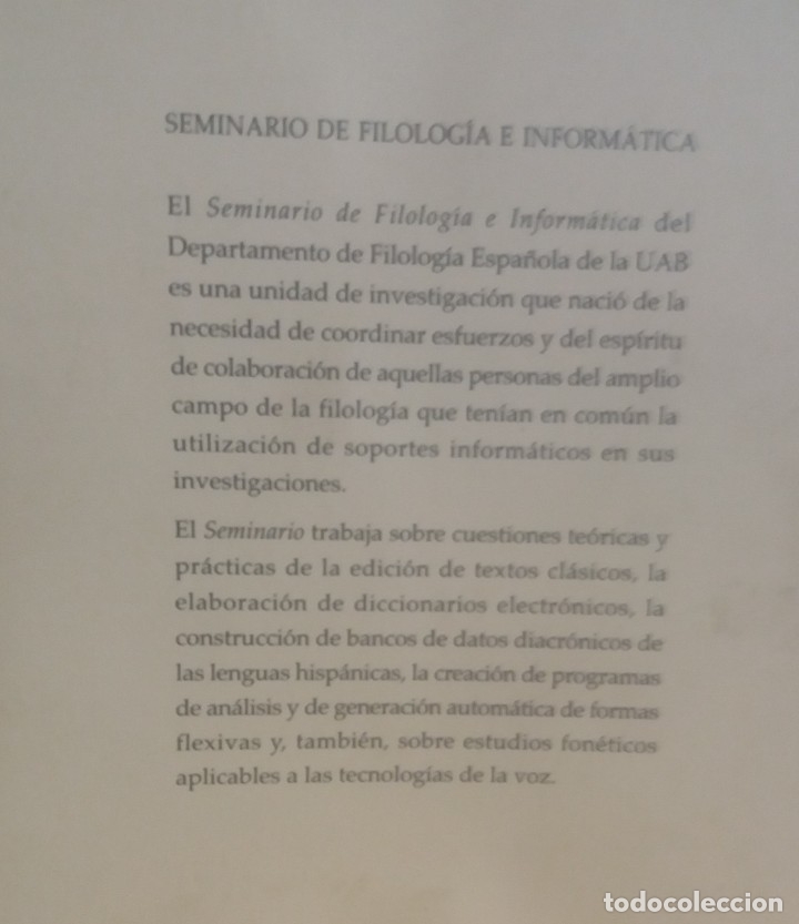 Libros de segunda mano: FILOLOG&Iacute;A E INFORM&Aacute;TICA - AA.VV - Foto 2