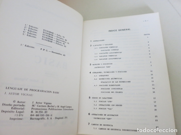 Libros de segunda mano: LENGUAJE DE PROGRAMACI&Oacute;N BASIC. J. ASTOR VIGNAU. COLECCI&Oacute;N LABORATORIO DE C&Aacute;LCULO UNIV. BARCELONA - Foto 2