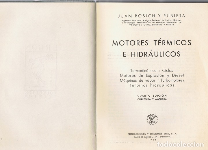 Libros de segunda mano: MOTORES TERMICOS E HIDRAULICOS J. ROSICH - Foto 2