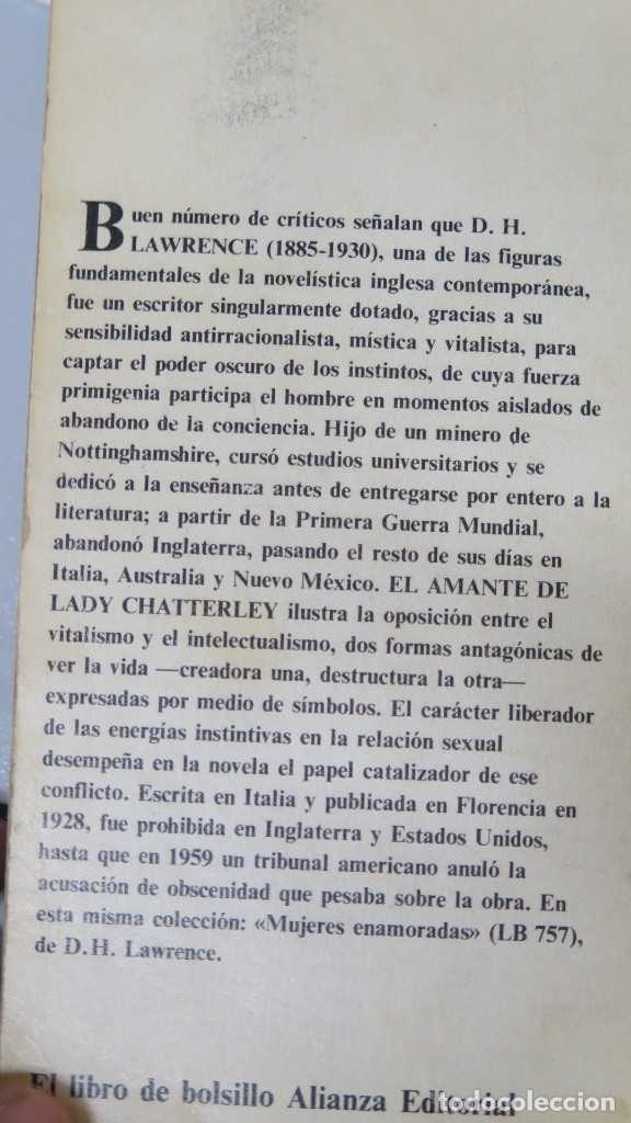 Libros de segunda mano: EL AMANTE DE LADY CHATTERLEY. D. H. LAWRENCE - Foto 2