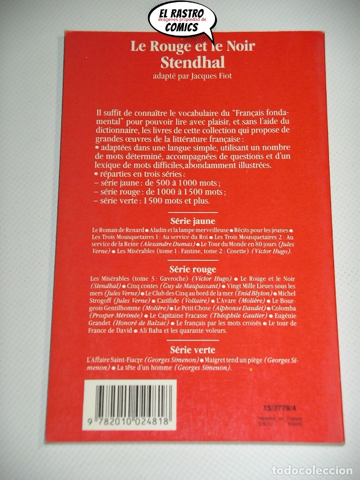 Libros de segunda mano: Le rouge et le noir, Stenhal, Hachette 1971, en franc&eacute;s, B1 - Foto 2