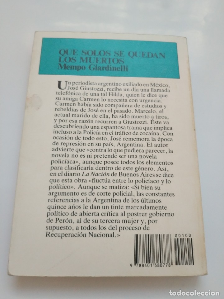 Libros de segunda mano: QUE SOLOS SE QUEDAN LOS MUERTOS.- MEMPO GIARDINELLI - Foto 3