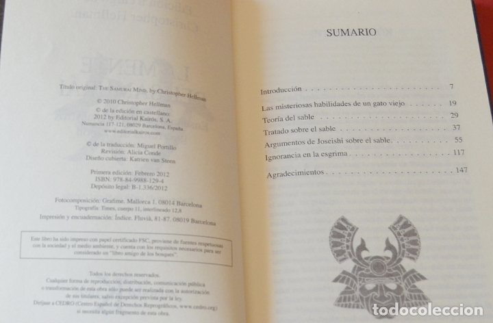 Libros de segunda mano: LA MENTE DEL SAMUR&Aacute;I:  - HELLMAN, CHRISTOPHER - KAIROS - Foto 3