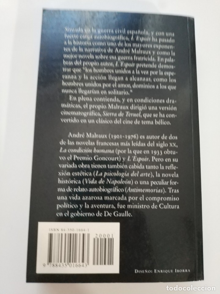 Libros de segunda mano: L&acute;ESPOIR. SIERRA DE TERUEL.- ANDRE MALRAUX - Foto 3