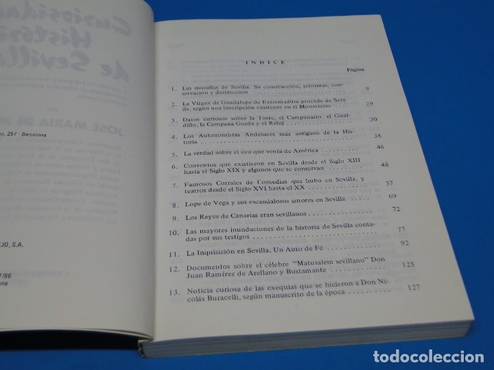 Libros de segunda mano: CURIOSIDADES HIST&Oacute;RICAS DE SEVILLA . JOSE M&ordf;.DE MENA - Foto 3