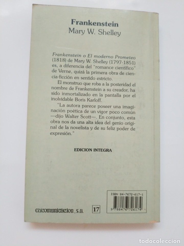 Libros de segunda mano: FRANKENSTEIN.- MARY W. SHELLEY. EDITORIAL FONTANA - Foto 3