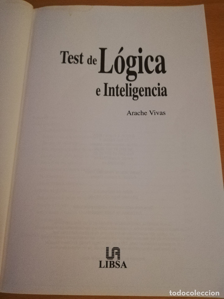 Libros de segunda mano: TEST DE L&Oacute;GICA E INTELIGENCIA (ARACHE VIVAS) LIBSA - Foto 2