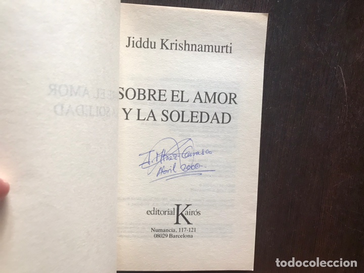 Libros de segunda mano: Sobre el amor y la soledad. Krishnamurti - Foto 3