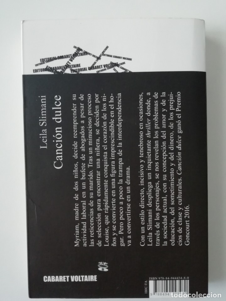 Libros de segunda mano: CANCI&Oacute;N DULCE - LEILA SLIMANI - ED. CABARET VOLTAIRE 2017 - Foto 2