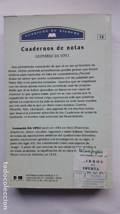 Libros de segunda mano: CUADERNO DE NOTAS. (Leonardo da Vinci). - Foto 2