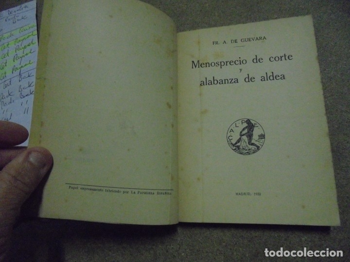 Libros de segunda mano: MENOSPRECIO DE CORTE Y ALABANZA DE ALDEA - Foto 3