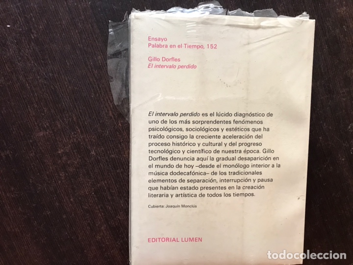 Libros de segunda mano: El intervalo perdido. Grillo Dorfles. Precintado. Como nuevo - Foto 2