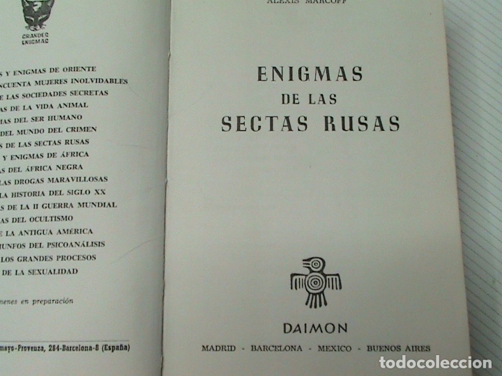 Libros de segunda mano: Enigmas de las sectas rusas (Alexis Marcoff) - Foto 1