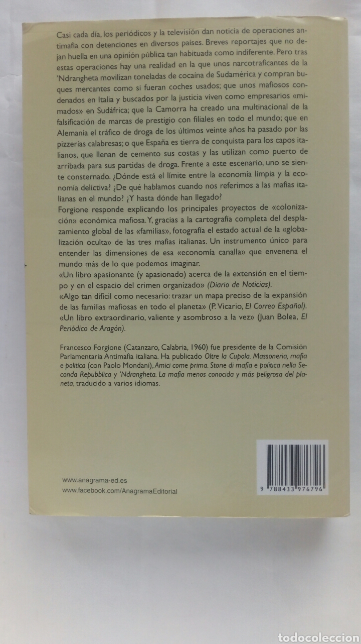 Libros de segunda mano: Mafia export. Francesco Forgione. - Foto 2