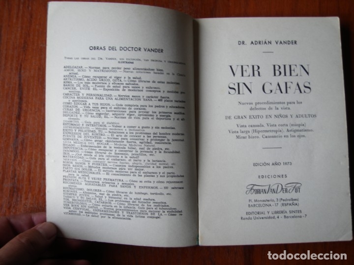 Libros de segunda mano: LIBRO VER BIEN SIN GAFAS DR VANDER - Foto 2