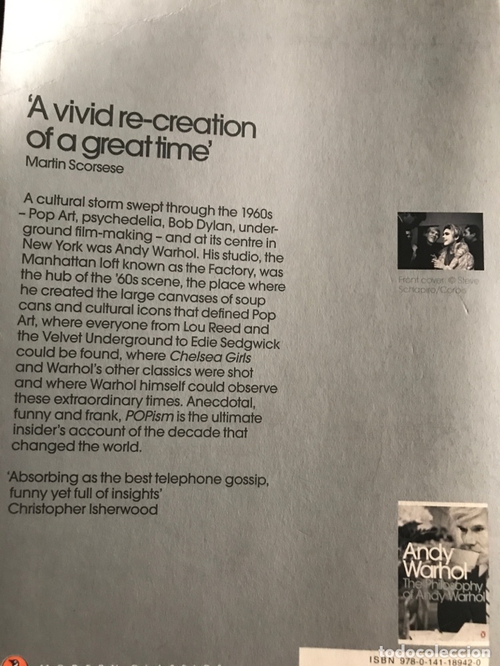 Libros de segunda mano: Andy Warhol and Pat Hackett - Popism - ingles - Foto 2