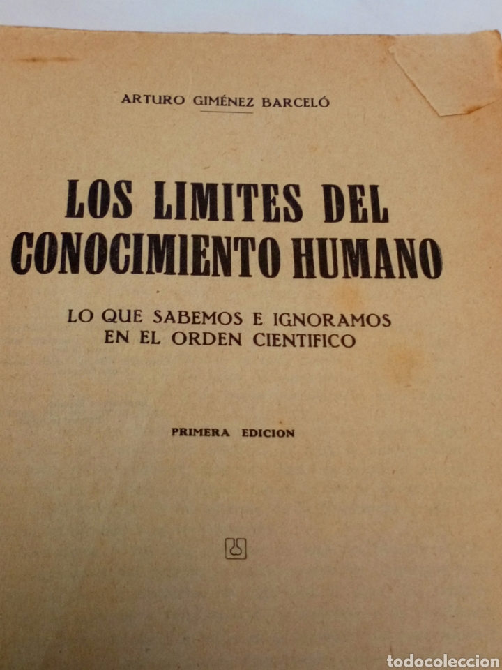 Libros de segunda mano: Los l&iacute;mites del conocimiento humano primera edici&oacute;n 1934 - Foto 3