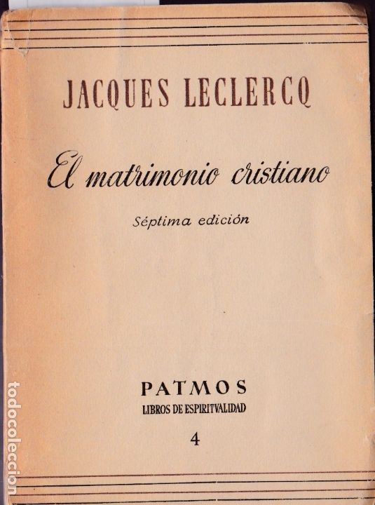 Libros de segunda mano: El matrimonio cristiano / Jacques Leclercq - Foto 1