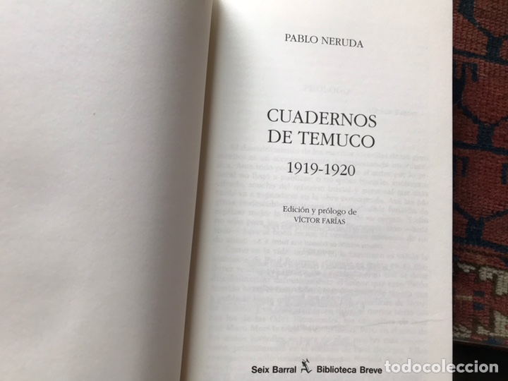 Libros de segunda mano: Cuadernos de Temuco. Pablo Neruda. Como nuevo - Foto 4