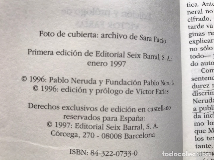Libros de segunda mano: Cuadernos de Temuco. Pablo Neruda. Como nuevo - Foto 5