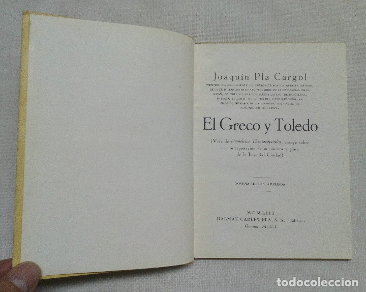 Libros de segunda mano: EL GRECO Y TOLEDO. JOAQU&Iacute;N PLA CARGOL. 1953 - Foto 2
