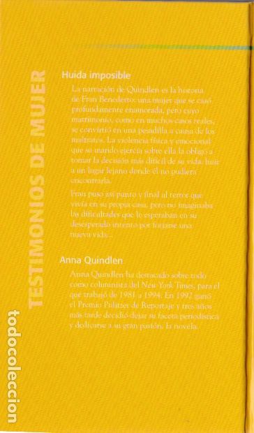 Libros de segunda mano: Huida imposible / Anna Quindlen - Foto 2