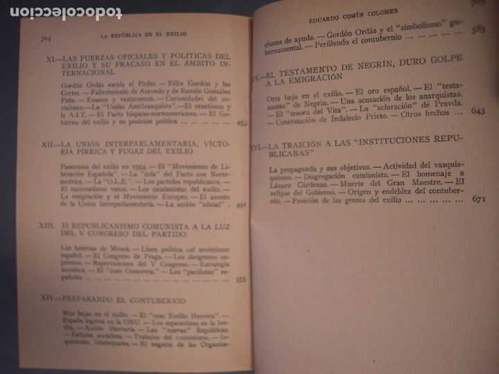 Libros de segunda mano: LA REP&Uacute;BLICA EN EL EXILIO - Eduardo Com&iacute;n Colomer - Foto 9