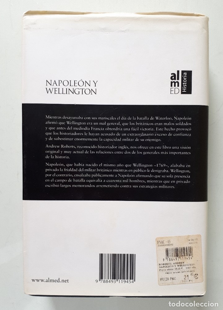 Libros de segunda mano: NAPOLE&Oacute;N Y WELLINGTON / ANDREW ROBERTS / ALMED 2003 - Foto 2