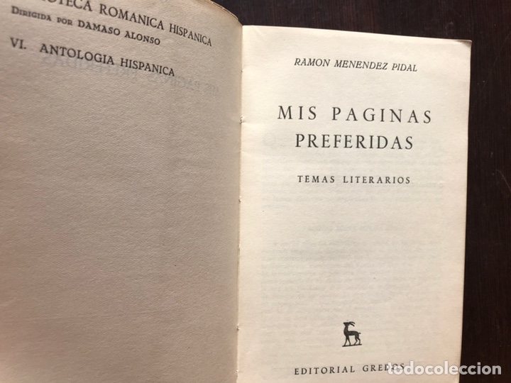 Libros de segunda mano: Mis p&aacute;ginas preferidas. Ram&oacute;n Men&eacute;ndez Pidal - Foto 2