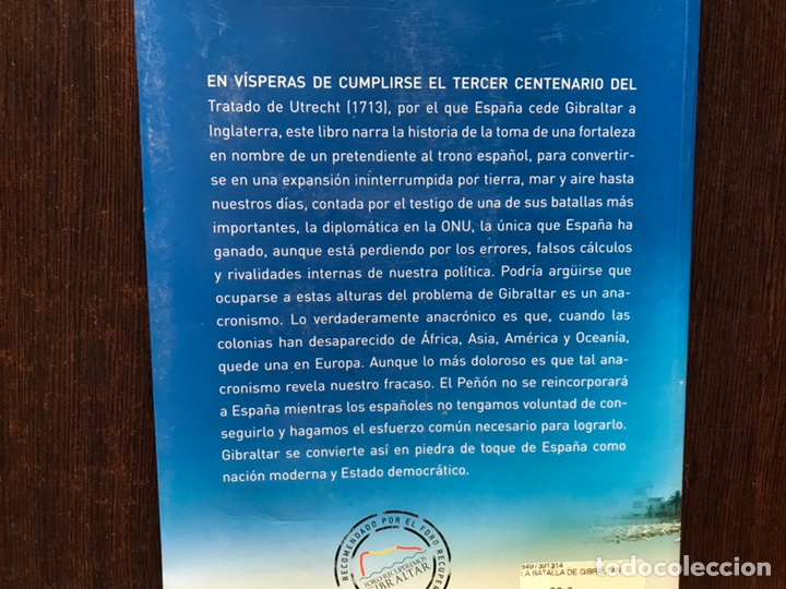 Libros de segunda mano: La batalla de Gibraltar. Jos&eacute; Mar&iacute;a Carrascal. Muy dif&iacute;cil - Foto 3