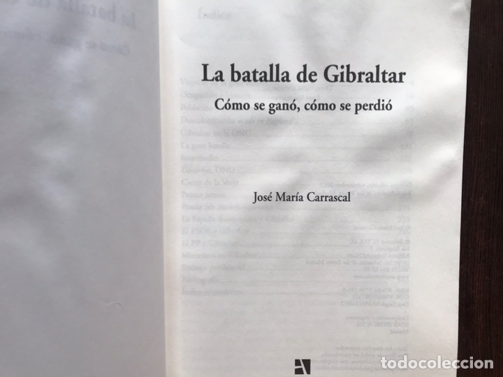 Libros de segunda mano: La batalla de Gibraltar. Jos&eacute; Mar&iacute;a Carrascal. Muy dif&iacute;cil - Foto 5