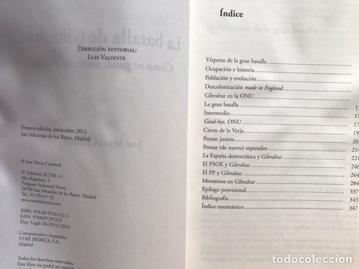 Libros de segunda mano: La batalla de Gibraltar. Jos&eacute; Mar&iacute;a Carrascal. Muy dif&iacute;cil - Foto 6