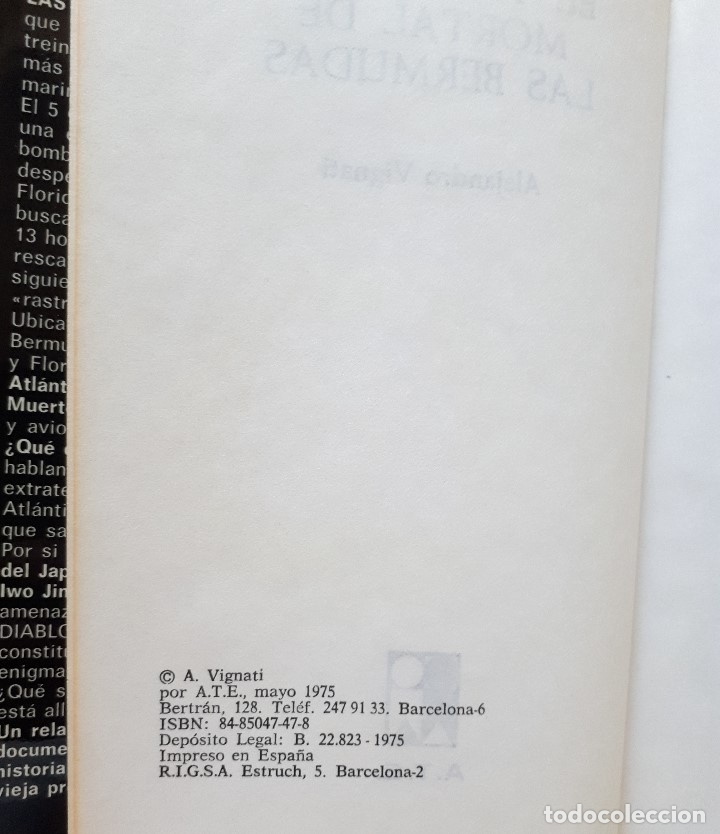 Libros de segunda mano: EL TRI&Aacute;NGULO MORTAL DE LAS BERMUDAS / ALEJANDRO VIGNATI / ATE 1975 - Foto 8