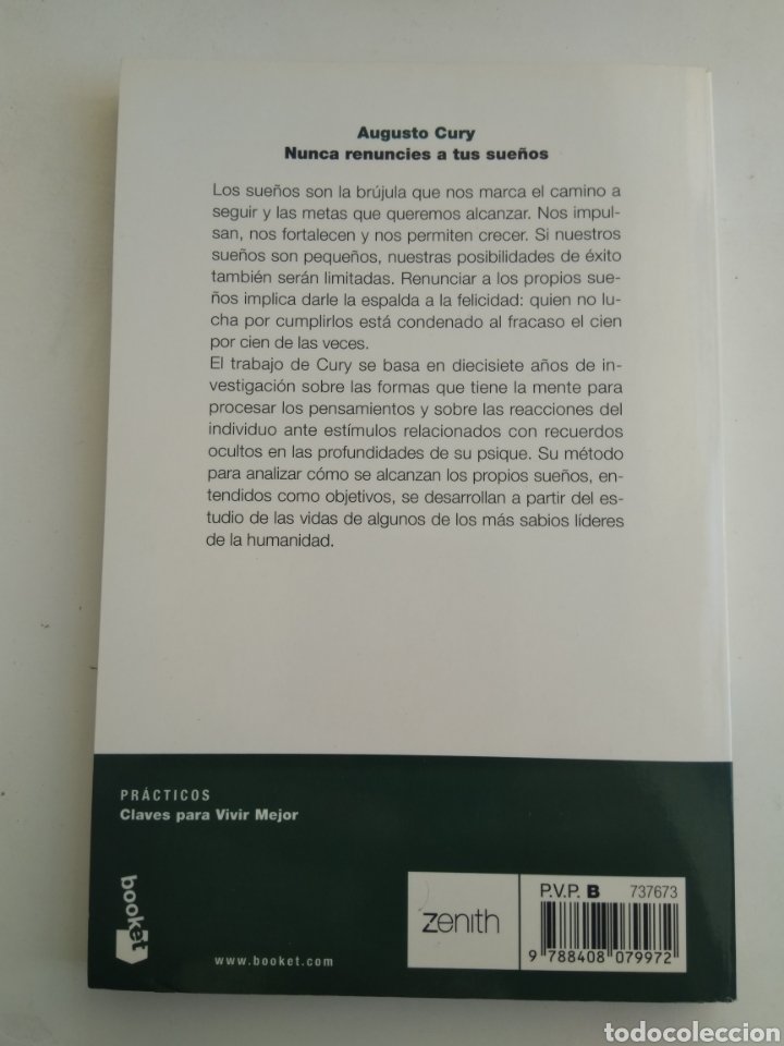 Libros de segunda mano: NUNCA RENUNCIES A TUS SUE&Ntilde;OS/AUGUSTO CURY - Foto 2