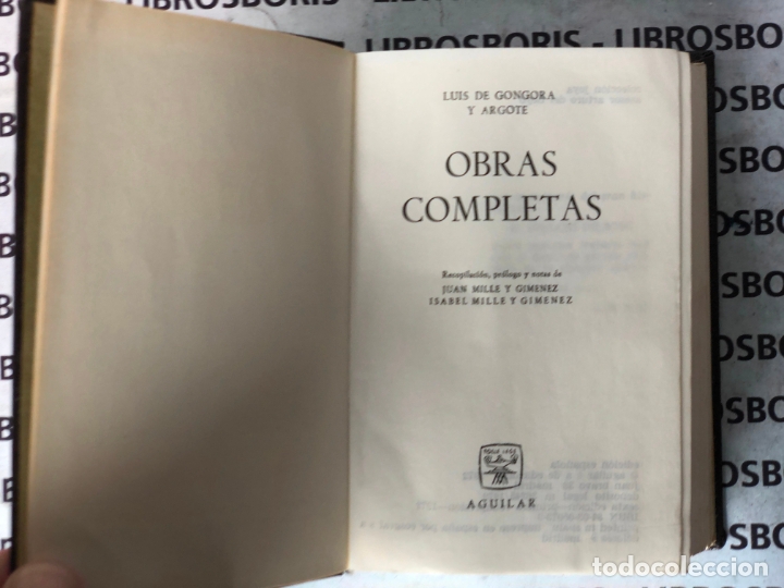 Libros de segunda mano: GONGORA - OBRAS COMPLETAS - AGUILAR - COLECCION JOYA - Foto 4