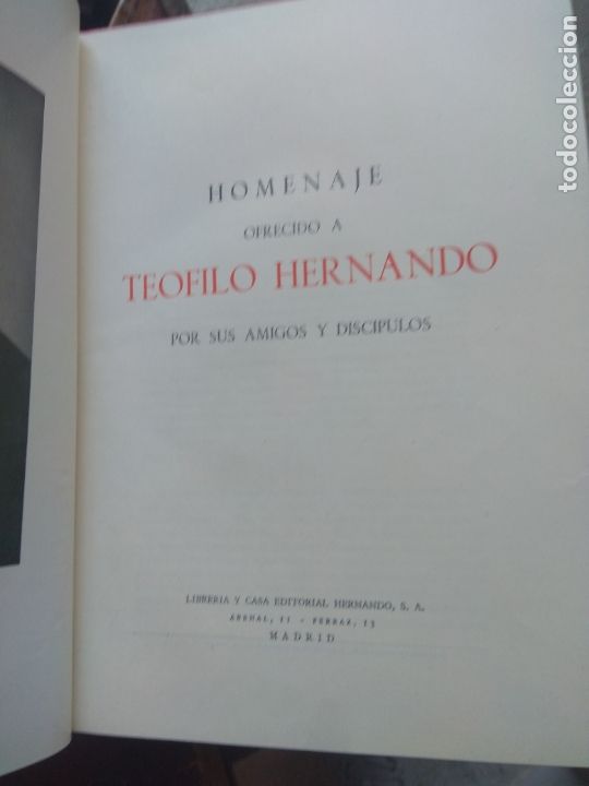 Libros de segunda mano: HOMENAJE OFRECIDO AL PROFESOR DR. TE&Oacute;FILO HERNANDO - Foto 3