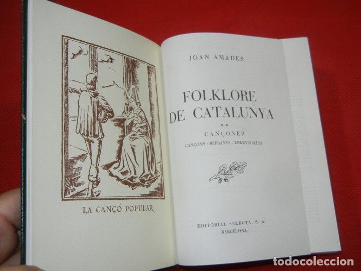 Libros de segunda mano: FOLKLORE DE CATALUNYA 2 CAN&Ccedil;ONER, DE JOAN AMADES - ED.SELECTA 3A.ED. 1982 - Foto 3