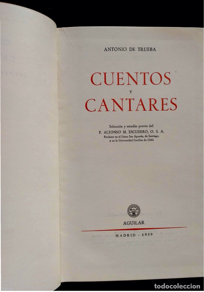 Libros de segunda mano: Cuentos y cantares. Antonio de Trueba. Aguilar. 1959. - Foto 4