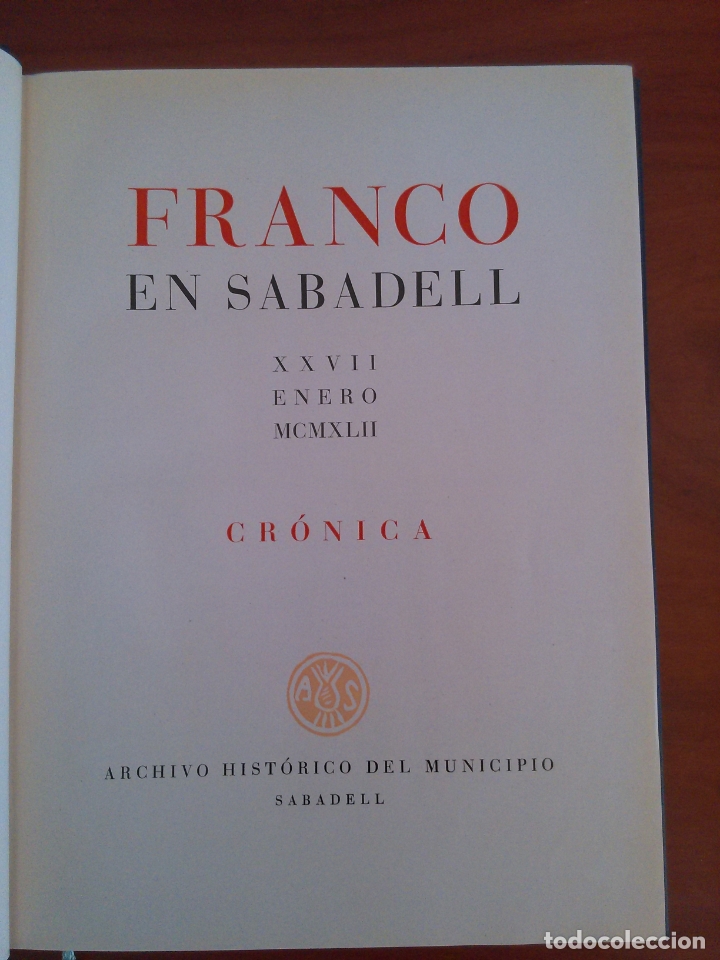 Second hand books: Franco en Sabadell. Cronica
