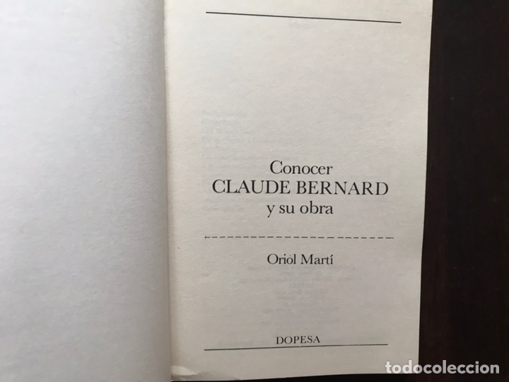 Libros de segunda mano: Conocer Claude Bernard y su obra. Oriol Mart&iacute;. - Foto 3